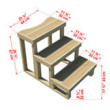 Knotty Cedar Steps - 3 Tier