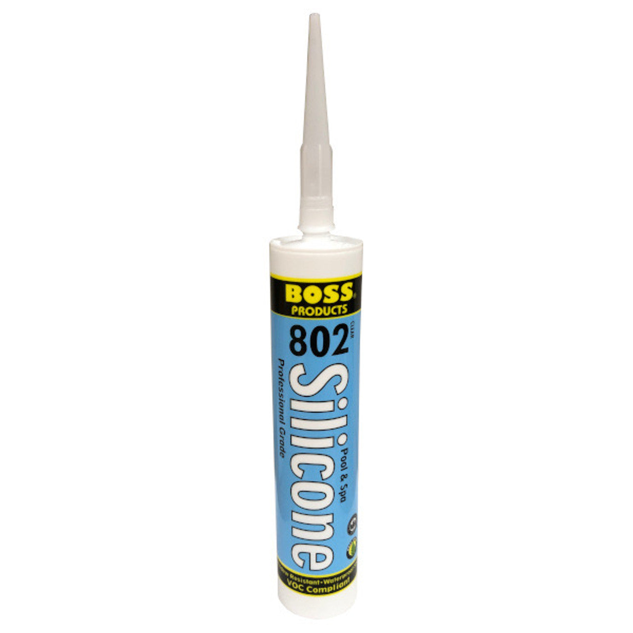 Boss 802 Pool & Spa Silicone, 10oz tube Colour: Clear